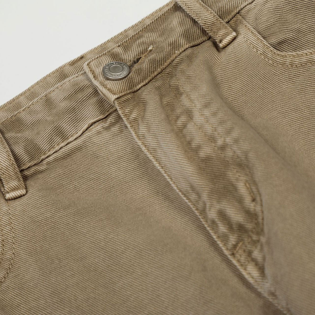 Adjustable Cuffs High Waist Wide Leg Beige Cargos