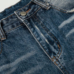 High Waist Wide Leg Distressed Faded Jeans