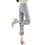 Relaxed-Fit Patchwork Embroidered Cropped Jeans