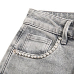 Beaded-Embroidered Floral Cut-Out Ankle Jeans