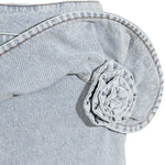 Floral Appliqu¨¦ Denim Midi Skirt