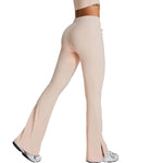 Drawstring Split-Hem Flare Leggings
