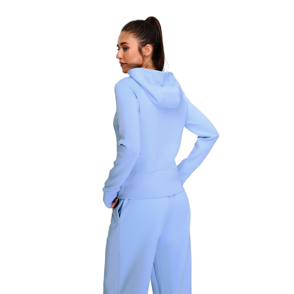 Solid Color Relaxed Fit Full-Zip Hoodie