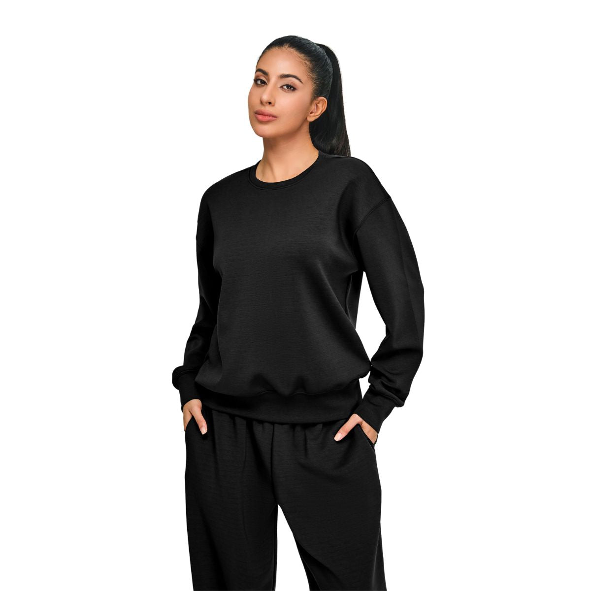 Solid Color Relaxed Fit Sweatshirt