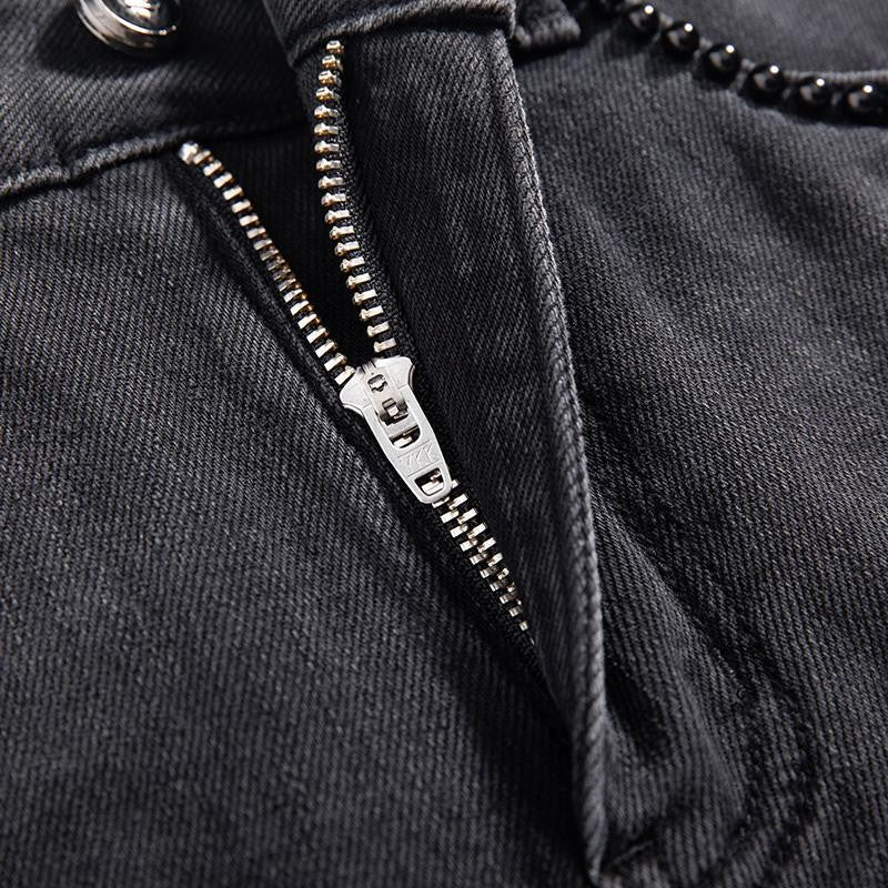 Pearl-Embellished Floral-Embroidered Whisker Jeans