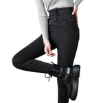 High-Waisted Button-Front Skinny Jeggings