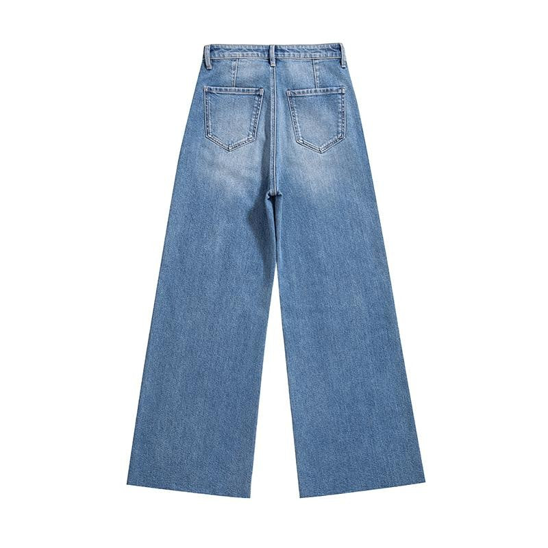 Raw Hem Floral Lace-Cut Jeans with Rhinestones