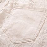 High-Rise Embroidery Cut-Out Wide-Leg Jeans