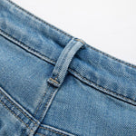 Organza Patchwork Floral-Embroidered Bootcut Jeans