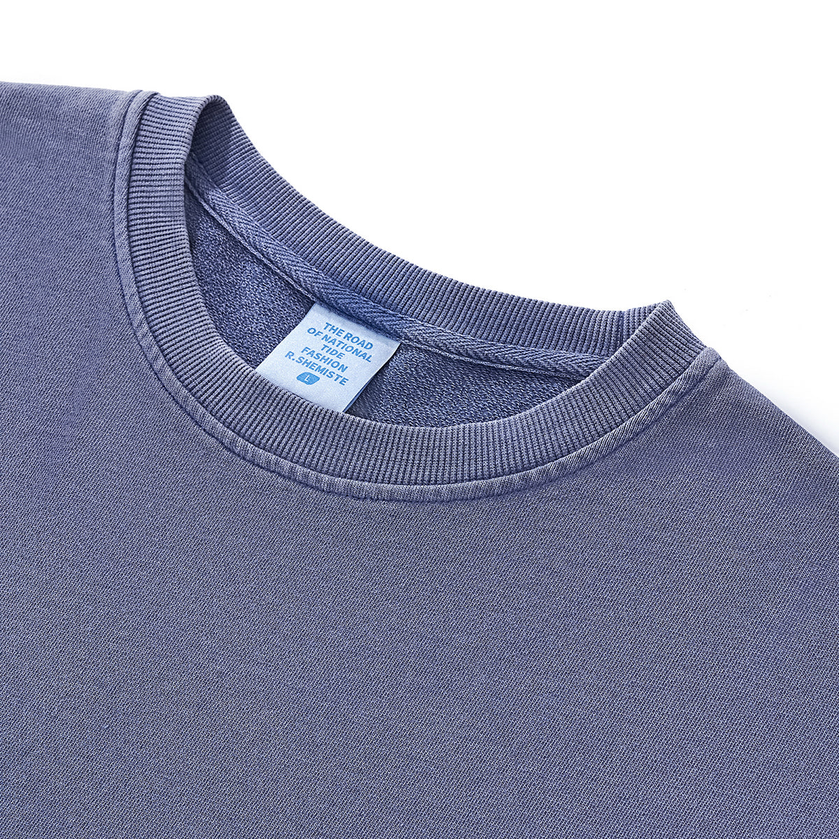 Vintage Washed Raw Edge Crop Tee 280gsm