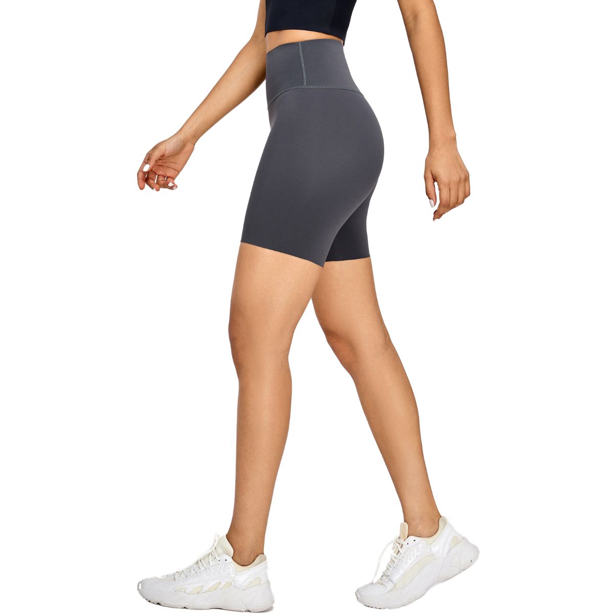High-Waisted Solid Color Yoga Shorts