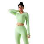 Thumb Holes Cropped Long-Sleeve Shirt