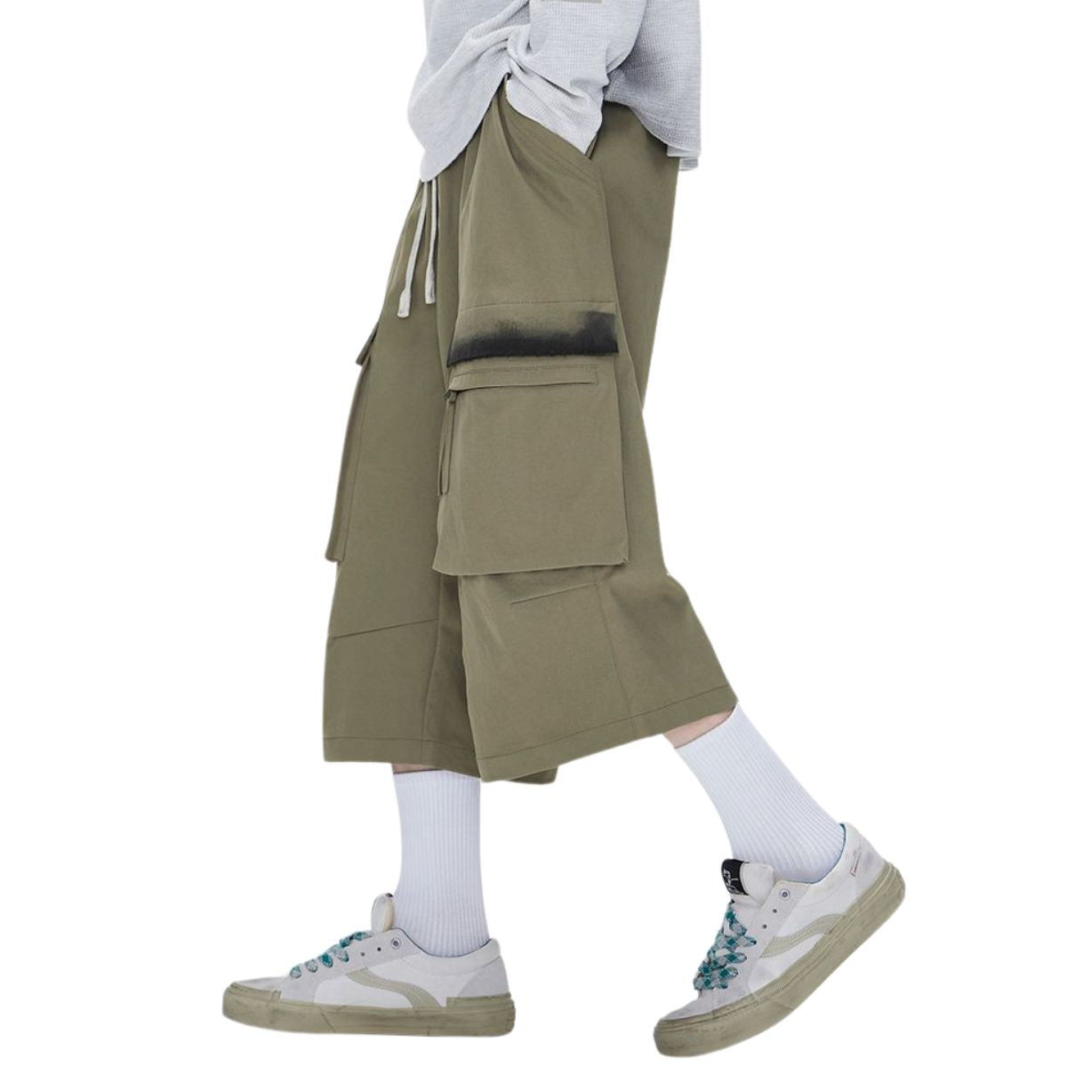 Cargo Wide-Leg Cropped Pants