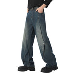 Trendy Buttoned Mock-Slit Wide-Leg Jeans