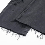 Pearl-Embellished Floral-Embroidered Whisker Jeans