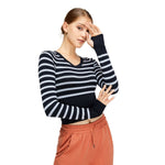 Cropped Striped Long-Sleeve Top