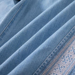 Raw Hem Ethnic Motif Embroidery Flared Jeans