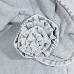 Floral Appliqu¨¦ Denim Midi Skirt