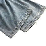 Side-Pleated Oversized Denim Jeans