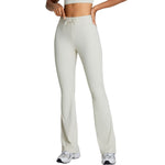 Drawstring Split-Hem Flare Leggings