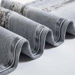 Patchwork Pearl-Frog Closure Embroidered Jeans