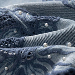 Floral Embroidered Pearl-Beaded Cut-Out Jeans