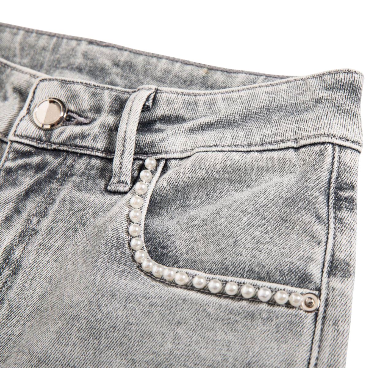 Beaded-Embroidered Floral Cut-Out Ankle Jeans