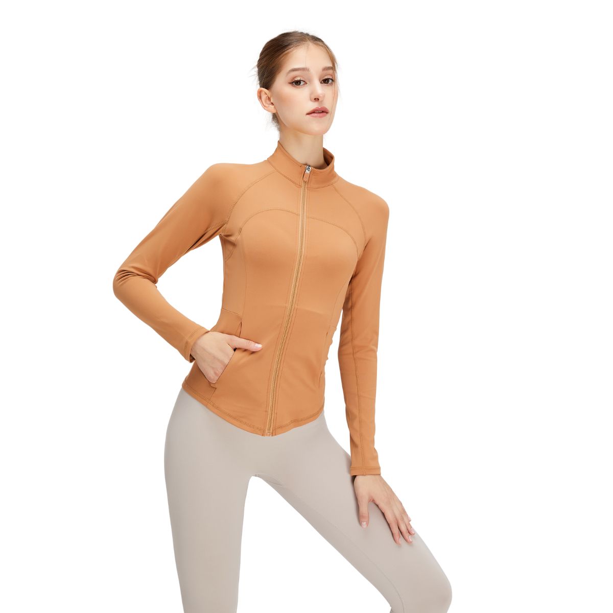 Solid Color Tailored Fit Full-Zip Jacket