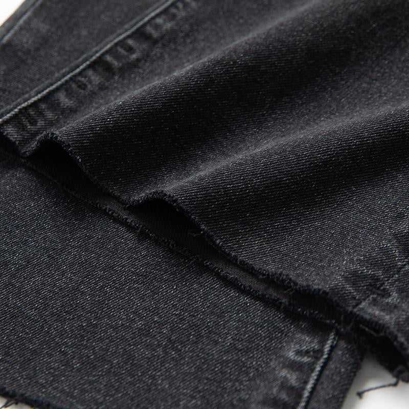 Pearl-Embellished Floral Embroidered Cut-Out Jeans