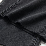 Pearl-Embellished Floral Embroidered Cut-Out Jeans