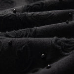 Rose Embroidered Lace-Cut Jeans with Pearl Beading