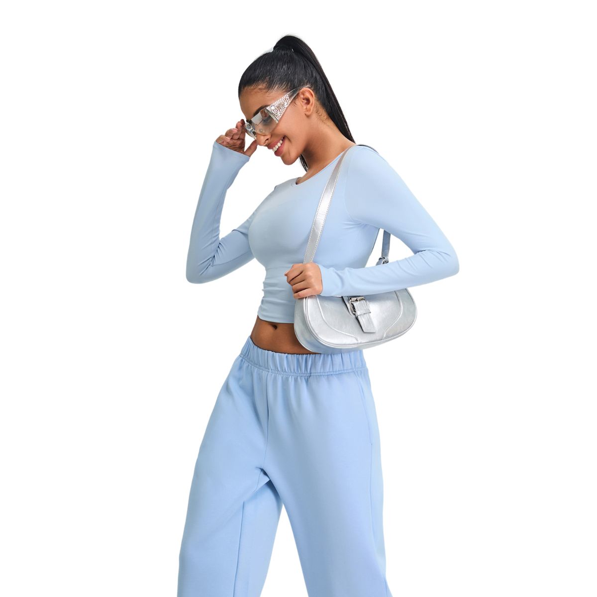 Low-Back Seamless Long-Sleeve Crop Tee