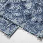 Floral Embroidered Pearl-Beaded Cut-Out Jeans