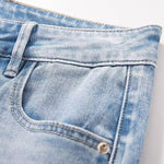 Lightweight Embroidered Cut-Out Bootcut Jeans