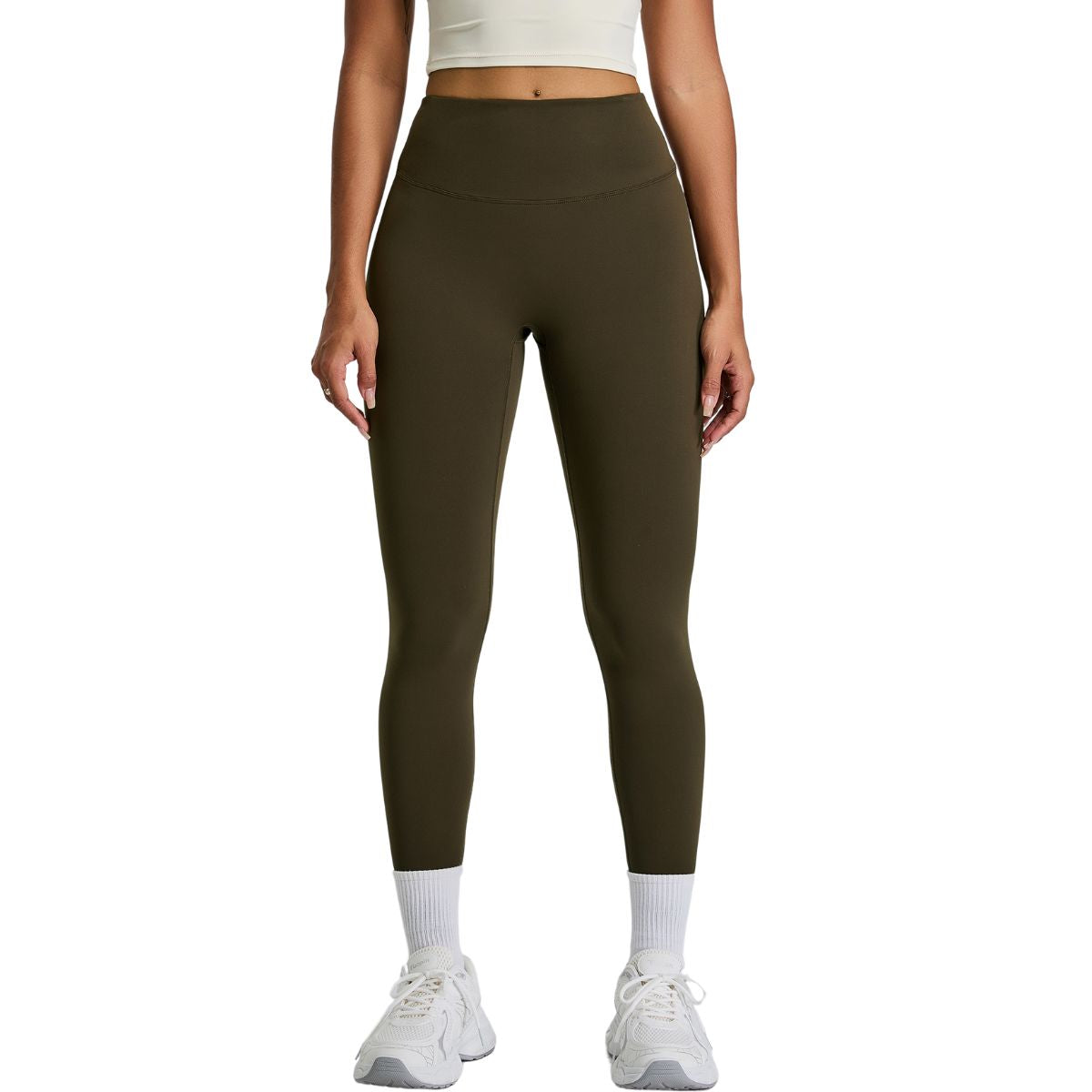 High-Waisted Solid Color Workout Leggings