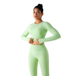 Thumb Holes Cropped Long-Sleeve Shirt