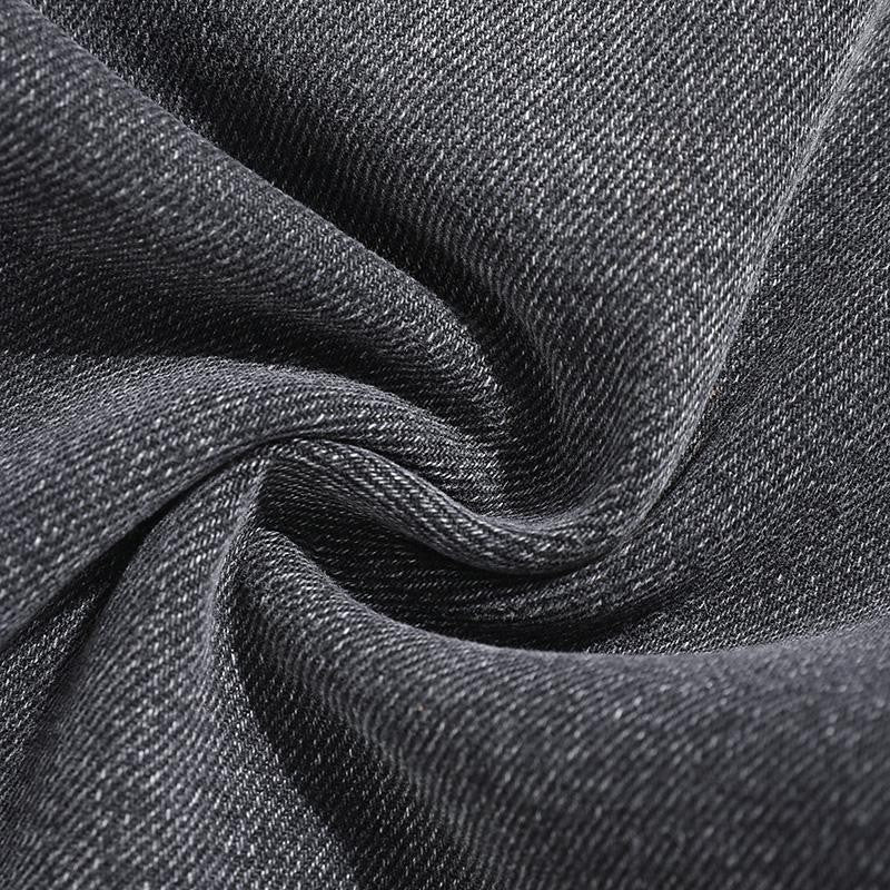 Pearl-Embellished Embroidery Cut-Out Whisker Jeans