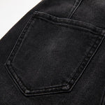 Rose Embroidered Lace-Cut Jeans with Pearl Beading