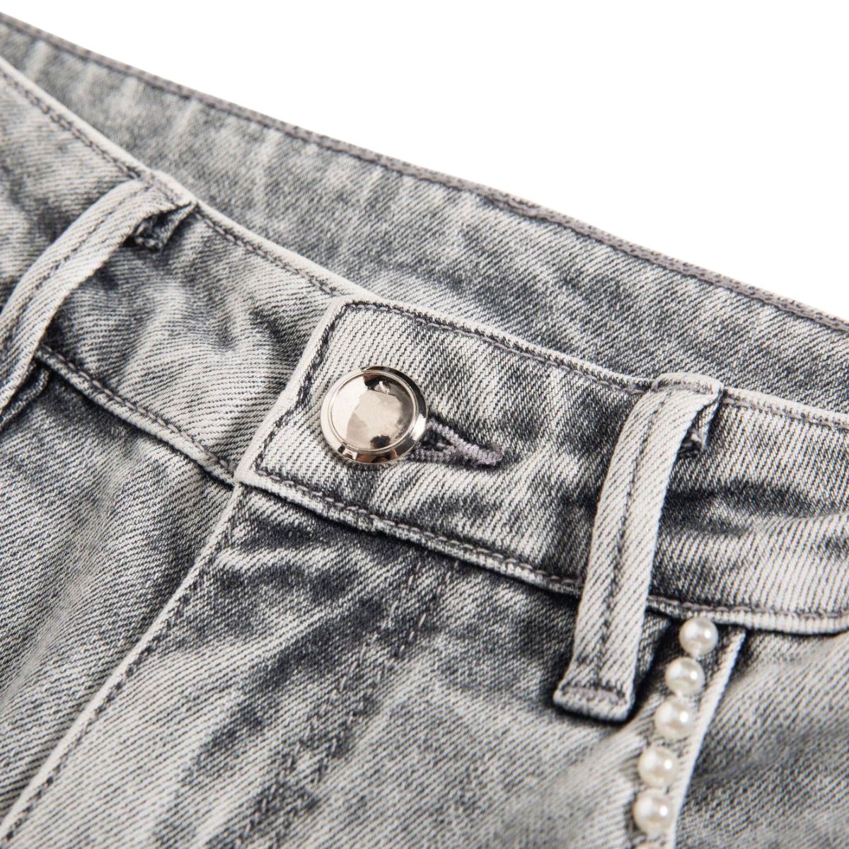 Beaded-Embroidered Floral Cut-Out Ankle Jeans