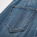 Floral Embroidered Cut-Out Baggy Jeans