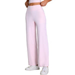 High-Waisted Solid Color Wide-Leg Yoga Pants