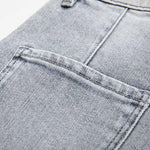 Patchwork Pearl-Frog Closure Embroidered Jeans