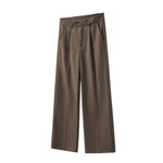 Solid-Color Single Pleat Trousers