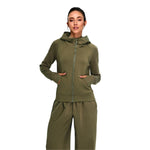 Solid Color Relaxed Fit Full-Zip Hoodie