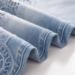 Lightweight Embroidered Cut-Out Bootcut Jeans