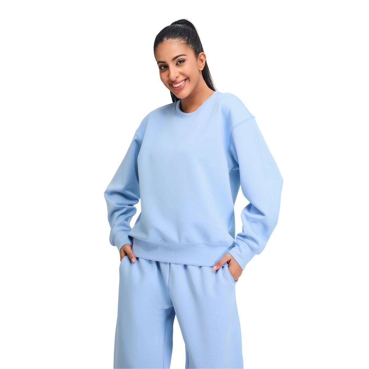 Solid Color Relaxed Fit Sweatshirt