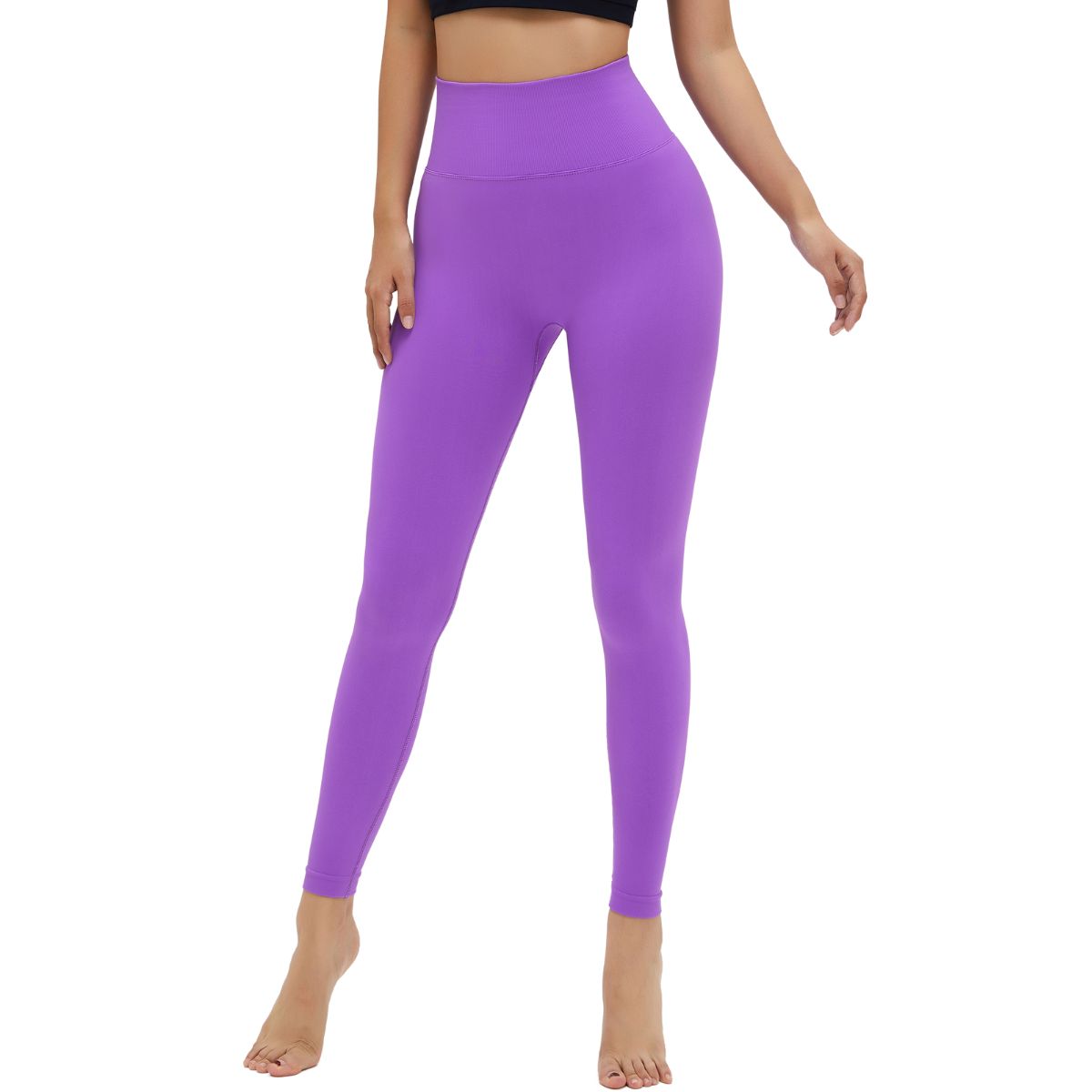 High-Waisted Solid Yoga Leggings