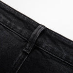 High-Waisted Pearl-Beaded Cut-Out Jeans