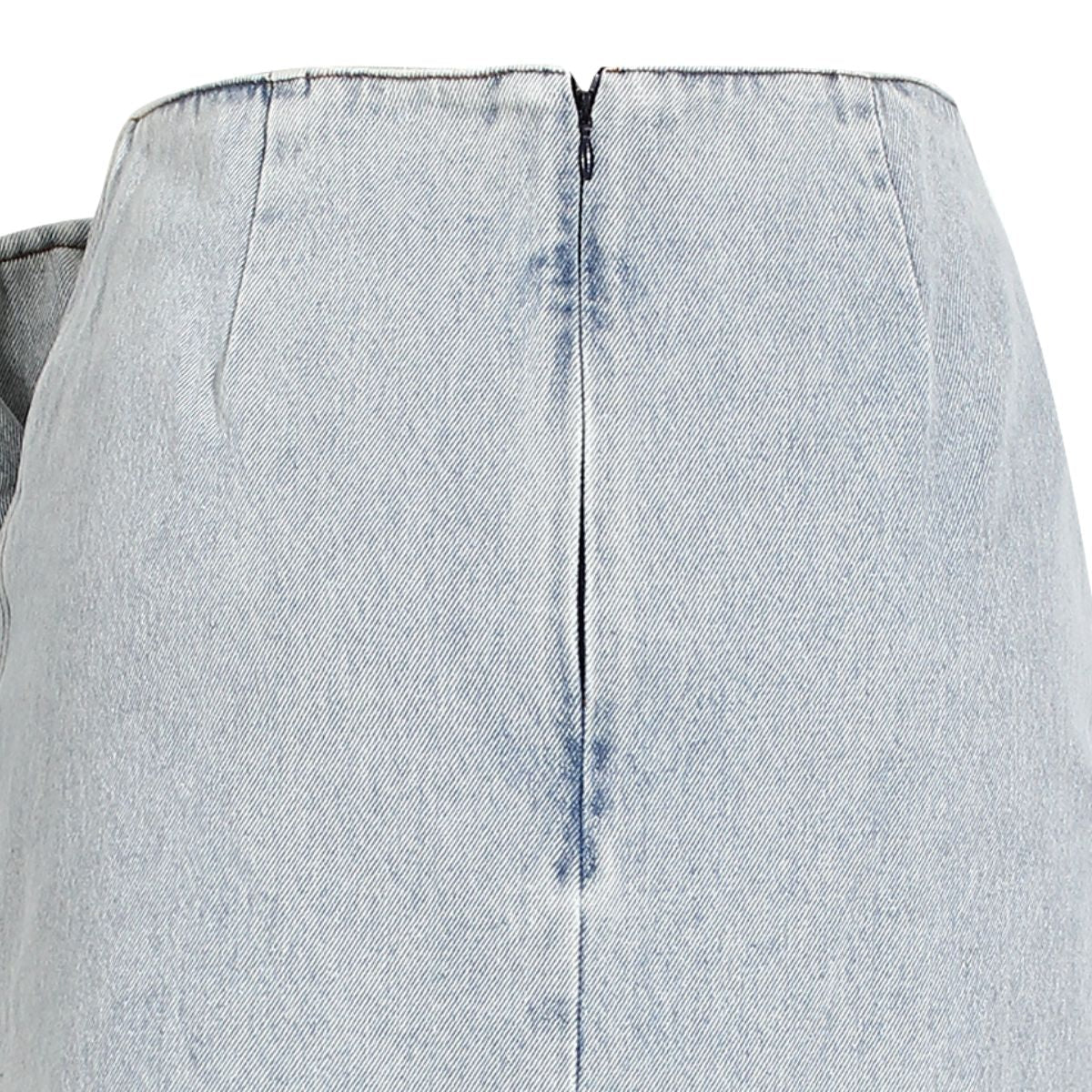 Floral Appliqu¨¦ Denim Midi Skirt