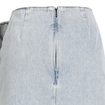 Floral Appliqu¨¦ Denim Midi Skirt